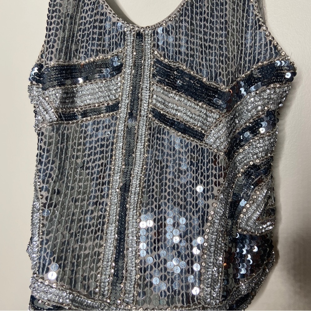Parker Eliza Sequin Beaded Top XS - Picture 7 of 8